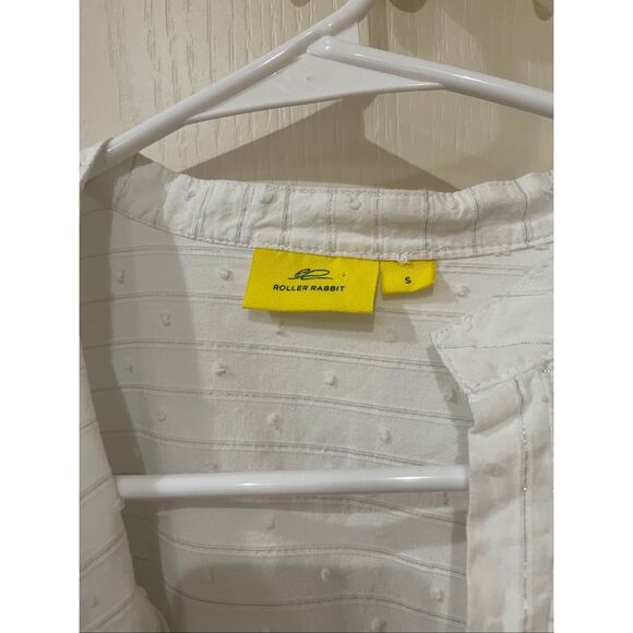 Roller Rabbit Women’s White Textured Blouse Size Small - Picture 3 of 7